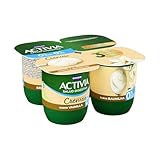 Activia Yogur Cremoso Vainilla-Probióticos, sin glúten y con 0% azúcares -Pack: 4x115g