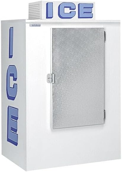 Outdoor Cold Wall Ice Merchandiser – 42 cu. ft., Solid Door, Swing, 1/4 HP Compressor, 115V, R-290 Refrigerant, Heavy-Duty Insulated, 8 lb Bag Capacity 125 Bags.