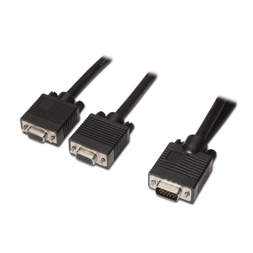Levitantes Splitter Cable svga hdb15 to Duplicate Output Signal, Cable M-2XHDB15 H Black 45 CM