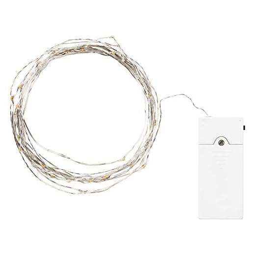 VISSVASS LED-belysningskedja med 40 lampor inomhus/batteridriven silverfärg