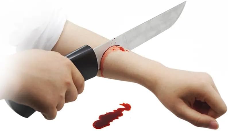 Knife Through Arm (Bloody Arm Knife) Monster Blood-Stage Magic Tricks Props Illusions Gimmick Magician Accessories