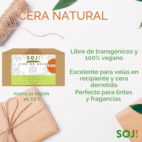 Miniatura 2 de Soj Cera De Soja 5 Kg Para Velas Sin Ogm 100 Natural, E-Book 50 Mechas De Regalo. Fabricación De Velas Fundidas, Cera Velas, Cera De Vela, Envasado En Francia 5 Kg Escamas
