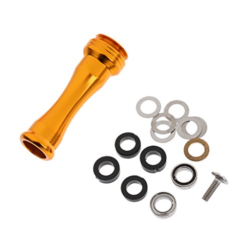 Pomo de metal para carrete de pesca, perfil bajo, carrete giratorio, color dorado