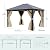 YITAHOME 10x12 Polycarbonate Gazebo Hardtop Outdoor Canopy with Netting and Shaded Curtains, Aluminum Frame Garden Tent for Patio, Backyard, Deck and Lawns, Brown