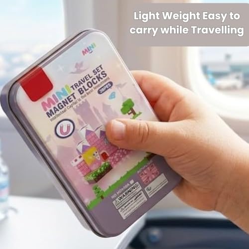 Image of Happy Hues 38Pc Mini Magnetic Blocks - Princess Castle Travel Toy for Kids 3+ | Screen-Free STEM Building Toy, Magnetic Pixel Cubes with Portable Storage Tin for Road Trips & Flights