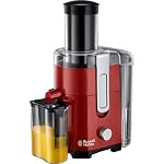 Russell Hobbs Entsafter [Gemüse und Obst] Desire Rot (XL Einfüllöffnung f. ganzes Obst & Gemüse, 2 Geschwindigkeitsstufen, 750ml Saftbehälter, 2,0l Fruchtfleischbehälter, BPA-frei) Saftpresse 24740-56