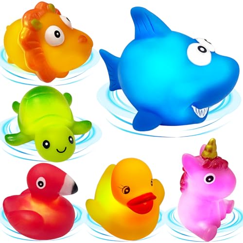 Joycabin LED Badespielzeug Baby, 6 Stück Leuchtende Tier...