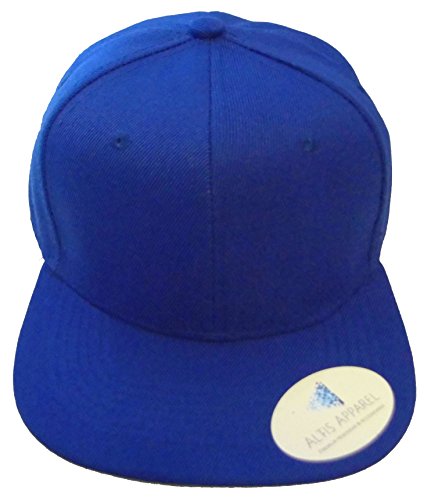Altis Apparel Kid s Youth Flat Bill Snapback Hat - Hip Hop Baseball Cap (Solid Royal Blue)