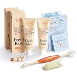 FlyDog Dog Toothbrush and Toothpaste - 2 x Enzymatic Toothpaste Dogs with Dog Finger Toothbrush and Double-Ended Toothbrushs to Clean Pet's Teeth, Plaque and Tartar Removal(Peanut Butter)