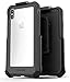 Encased Belt Case for iPhone Xs Max (with Tempered Screen Protector) - Falcon Armor Heavy Duty Protective Cover w/Holster Clip (Grey)