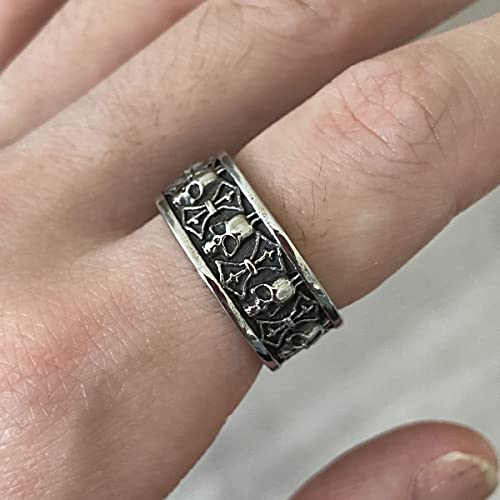 Image of Death Skull Ring for Men Stainless Steel Jewelry Biker Rings Scary Death Ring Skull for Gifts