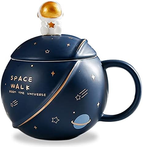 Tazza da tè in ceramica, tazza da caffè kawaii, Regalo per donne, tazza creativa con fiore con cucchiaio, tazze estetiche, regalo di Natale per amiche, uomini, mamma, nonna, insegnante (Viola