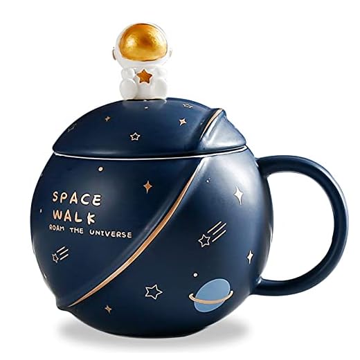 ZONSUSE Tazas de Cafe de Ceramica, Bonitas para Desayuno, Taza Capuchino con Tapa y Cuchara, Personalizada Dia del Padre, para Té y Leche, Regalos para Amigas Originales, 400ML (Estilo 1)