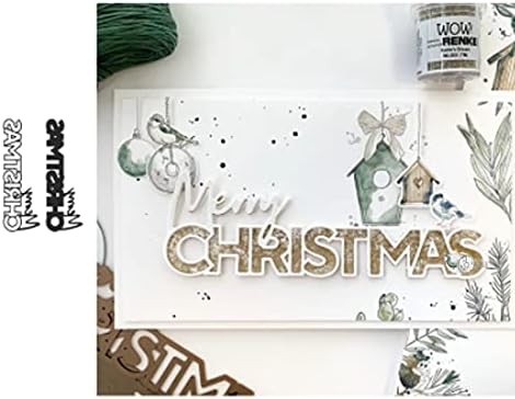 Merry Christmas Letters Metal Die Cuts,Hollow Merry Christmas Word Snowflake Card Cutting Dies Cut Stencils DIY Scrapbooking Album Decorative Embossing Paper Dies Festival Card Making