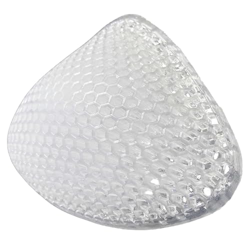 BIMEI Silicone Swim Form Breast Prosthesis Enhancement Inserts for Mastectomy Women Pockets Bra Swimsuit-Waterproof, Breathable, Reusable Clear Gel Filler,1 Piece Triangle (Clear, #2)
