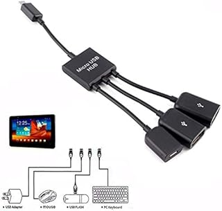 3 in1 Multi-Function Dual Micro USB Host OTG Hub Adapter Cable Male to Female Dual Micro USB 2.0 Host OTG Hub Adapter Cable