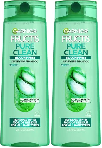 Image of Garnier Fructis Pure Clean Purifying Shampoo, Silicone-Free, 12.5 Fl Oz, (Packaging May Vary), (Pack of 2)