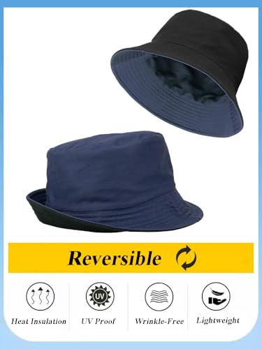 Image of Gelante Reversible Bucket Hat for Men and Women - Cotton, Outdoor Sun Protection Bucket Hats.
