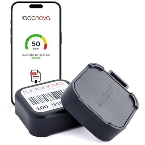 Radonova Radtrak³ - Medida de Radón de Larga exposición en Edificios | Resultados fiables y rápidos | Informe de análisis y Medida Incluido Viviendas (3 detectores)