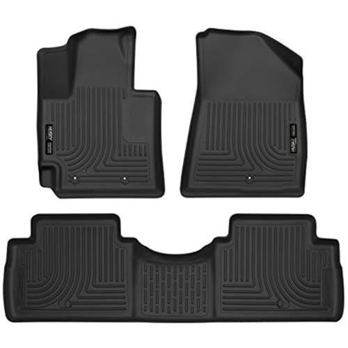 Husky Liners Weatherbeater Floor Mats | Fits 2014-2019 Kia Soul | Front & 2nd Row, 3-pc Black - 99611