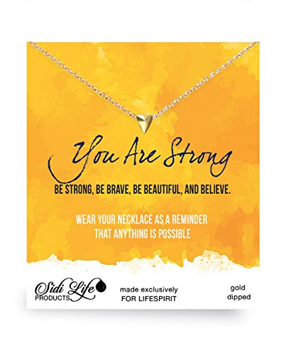 Life Spirit Pendant Necklace for Women, with Inspirational Card and Organza Gift Bag (You are Strong)