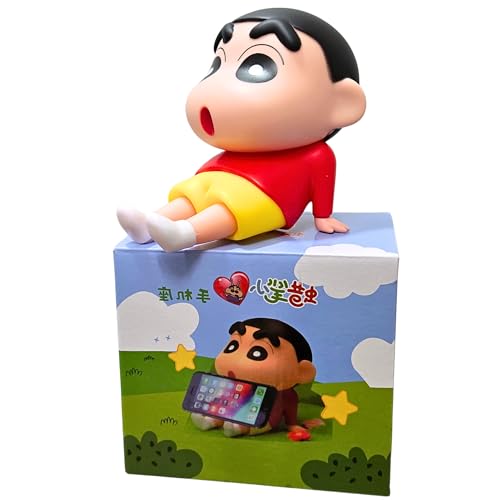Image of FUNFOB Shinchan Action Figure | Shin chan Figurine Cartoon Figures Toys for Boys & Girls PVC Multicolour (Shinchan Mobile H with Box (White))