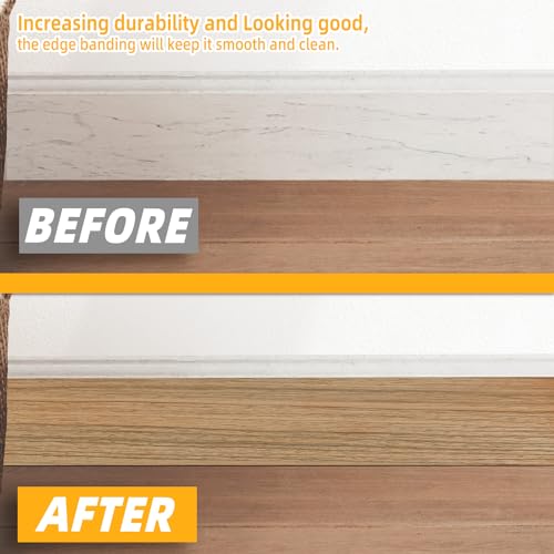 Image of GSCIT Club Natural Walnut Wood Tape, 2.4 inch X 25ft Self Adhesive Wood Grain Tape Walnut Repair Patch for Tables, Chairs, Baseboards, Doors, Windows, Floors, Handicraft DIY.