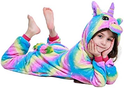 Kids Unicorn Onesie Unisex Animal Pyjamas Outfit,One Piece Cosplay Costume Sleepwear Halloween