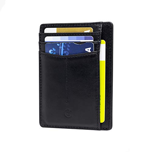 Zion & Co Slim Minimalist Front Pocket Wallet Leather Card Holder RFID Blocking Men Women2