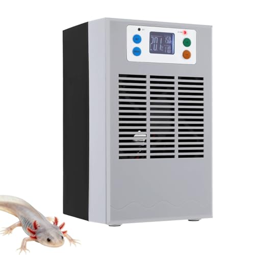 HEZHHA 30L/7.93GAL 100W Aquarium Chiller Water Chiller Constant Temperature Cooling System with Low Noise & Circulation Pump for Fish Tank Axolotl Coral Reef and Hydroponics