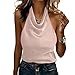 Womens Silk Spaghetti Strap Tank Top Business Casual Outfits V Neck Silk Satin Camisole Top Summer Sleeveless Work Shirts Elegant Cami Tank(A15 Yellows,Small)