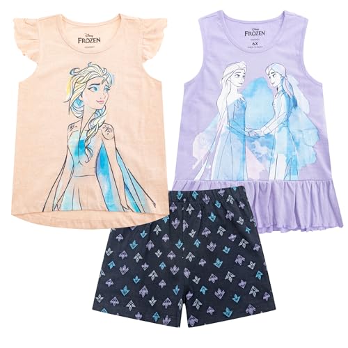 Image of Disney Frozen Girls T-Shirt Tank Top and Shorts Set for Toddler and Little Kids