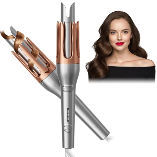 Anluomafuy Rizador de Pelo Automático, Rizador Pelo de Iones Negativos con 3 Temperaturas Ajustables, Portátil Moldeador Tenacilla de Pelo Automatico de 32mm para Cabello Largo, Antiquemaduras