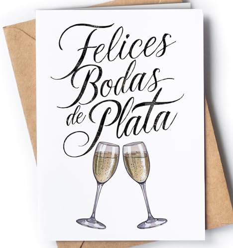 Greeting Cards for Everyone Tarjeta de Felicitación de Bodas de Plata - Tarjeta Regalo Original 25 Aniversario de Bodas de Plata - Ideas 25 Aniversario - 25 Años de Casados - Felices Bodas de Plata