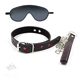 AOBORE Conjunto de 2 piezas con collar de cuero negro con corazón, collar con corazón rojo