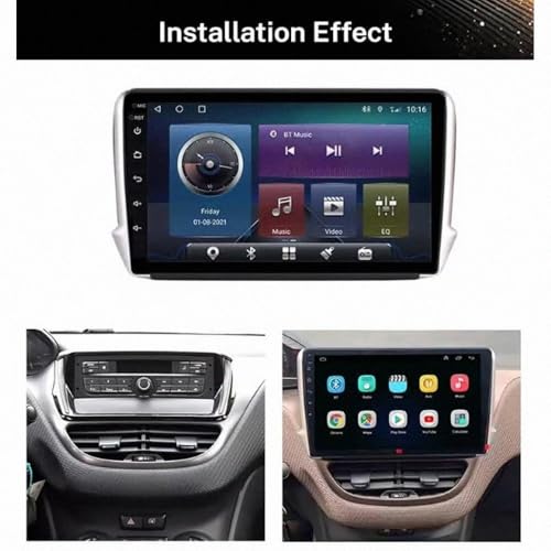 Autoradio touchscreen display para Peugeot 2008 con Bluetooth, GPS y Mirror Link 4G+64G 2