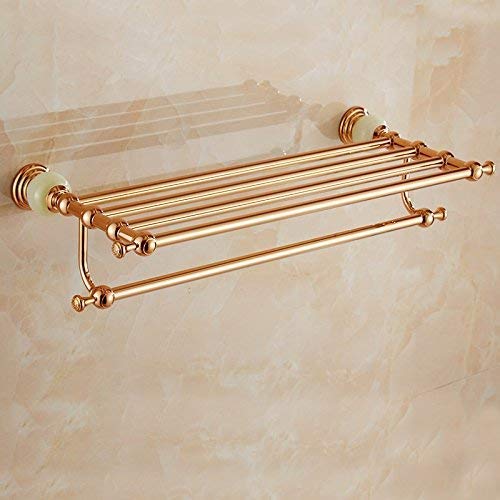 Porte-serviette double barre vert jade pour éliminer l'humidité des linges de bain