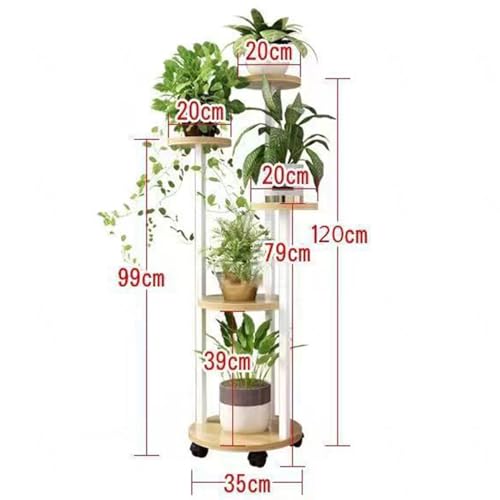 Support à plantes robuste à roulettes étagère d'angle multi-pots gain de place pour terrasse