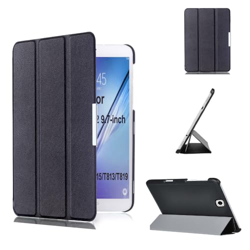 AFesar Case for Samsung Galaxy Tab S2 9.7' Tablet Models SM-T810 T815 T813 T819 T817 Flip Stand Cover Protective Shell with Auto Sleep (Black, for S2 9.7'(SM-T810/T815/T813/T817/T819))