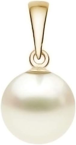 14k Yellow Gold AAAA Quality Japanese Cream Akoya Cultured Pearl Pendant for Women (8-8.5mm) - PremiumPearl