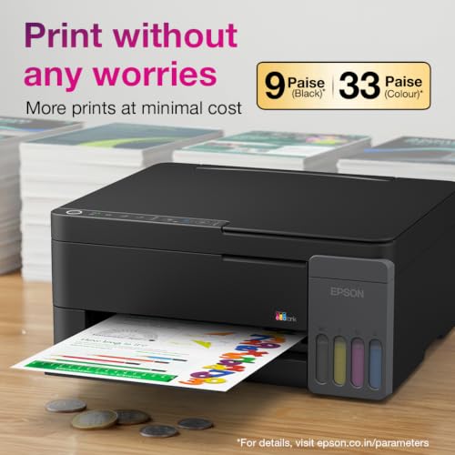Image of Epson EcoTank L3350 (New Launch) WiFi All-in-One InkTank Colour Printer, Scanner, Copier for Home & Office, 5760x1440dpi Print Resolution, 7.5K Prints Composite Ink Bottles Yield