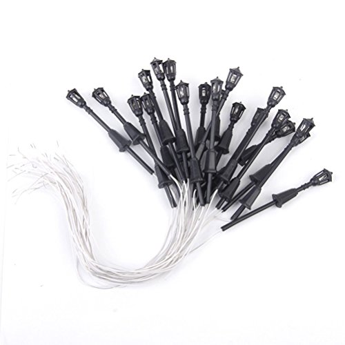 WINOMO 20pz LED Lampione forma Singolo Testa giardino parco luci plastica Lampione Scala 1: 100