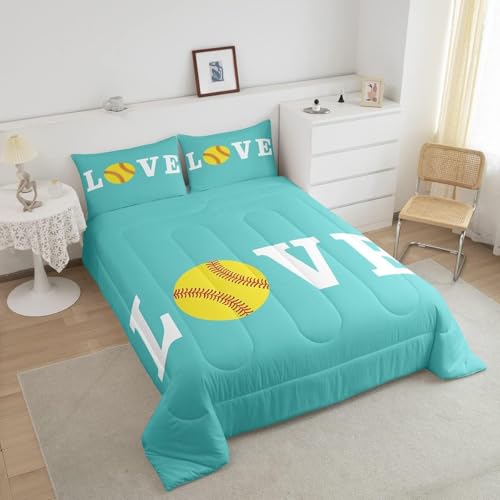 Image of Feelyou Softball Bedding Set Toddler Size for Kids Boys Girls 3Pcs