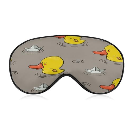Antifaz para dormir, antifaz de seda con diseño de pato nadador con correa ajustable para dormir, cubierta para sombra de ojos, bloquea la luz y reduce los ojos hinchados, regalos