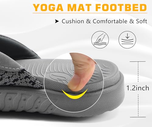 Image of ONCAI Mens Flip Flop Open Toe Athletic Straps Orthotic Summer Plantar Fasciitis Sport Sandals with Soft Cushion Arch Support Size 7.5-15
