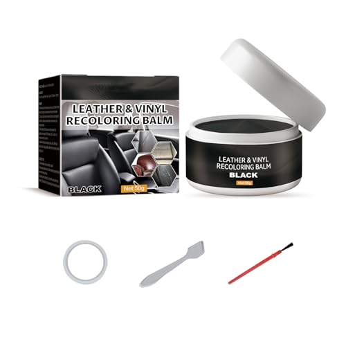 Crema Reparadora De Cuero Negro,Tinte Para Cuero Liquido Reparador,Reparación Cuero,Para Asientos De Automóvil,Sofás,50G