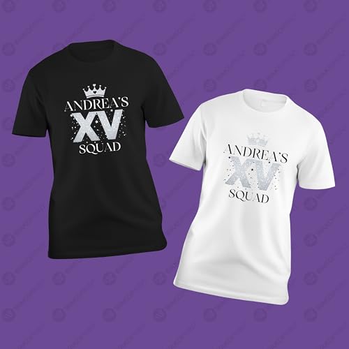 15th 16th Birthday Shirt Mis Quince Quinceanera, XV Crew, Quinceañera Sweet Fifteen Sixteen Shirt, Quince Squad, Sixteen Squad, Fifteen Squad White, Black2
