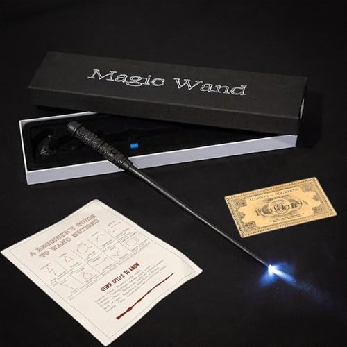 Image of MilesMagic Harry Potter Wand With Magic Spell And Platform Ticket | Wizard Cosplay Light Up LED Sorcerer's Witchcraft Magic Dress Up Wand For Potterheads | 33 Cm | (Severus Snape), Multicolor