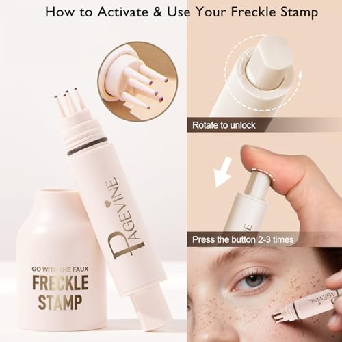 Freckle Stamp – Natural Lifelike Freckle Makeup Pen with Soft Dots for Effortless Sun-Kissed Look (# DARK)