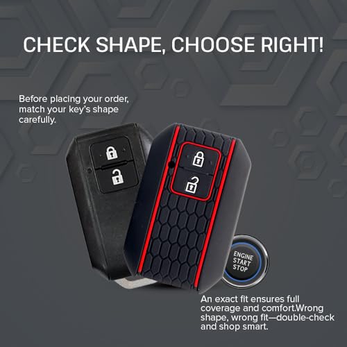 Image of Keycare Silicone Key Cover Compatible for Glanza, Urban Cruiser Taisor, Rumion, Urban Cruiser Hyryder 2 Button Smart Key (Blue)